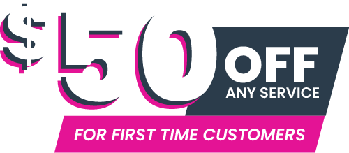 Fifty dollars off any service for first time customers